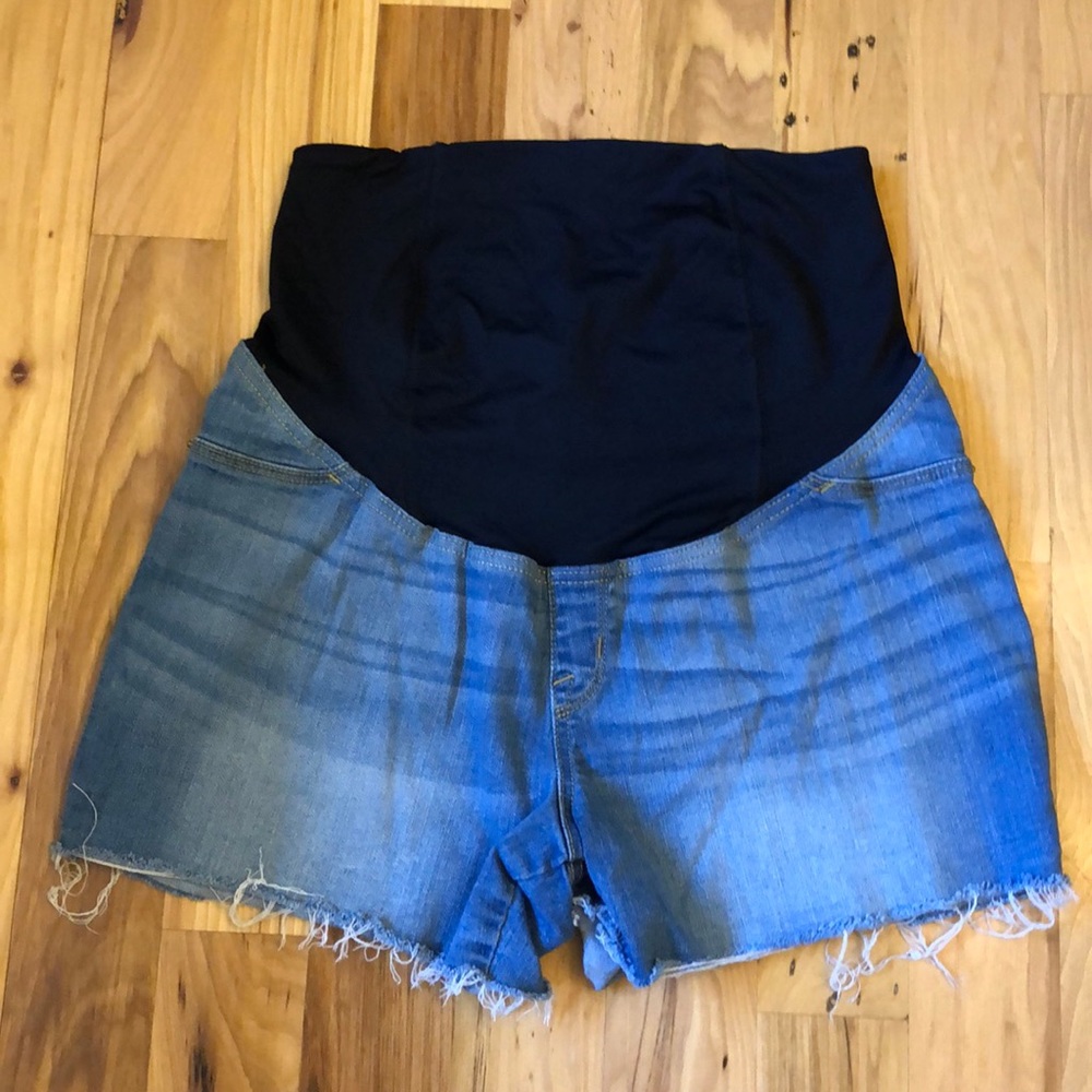 Maternity full panel jean shorts